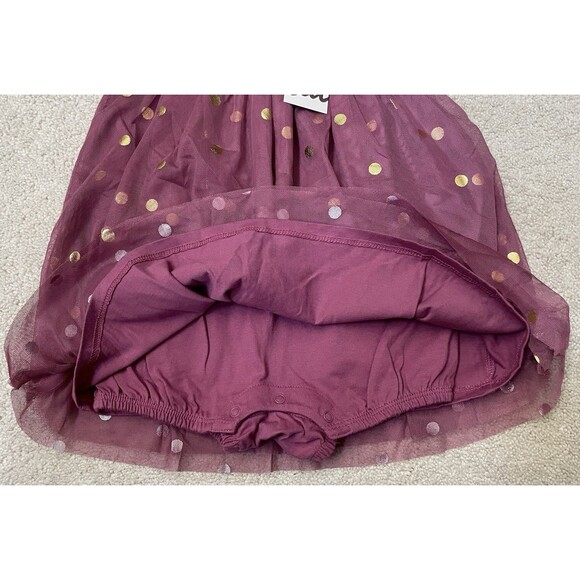 Tea Collection 18-24M Girl Tulle Skirt Dress with Gold Polka Dots - Picture 6 of 6